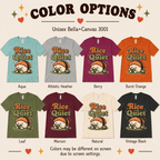 Rice And Quiet color chart showing all color options available for this graphic t-shirt.