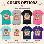 Tiny Treat Energy color chart showing all color options available for this graphic t-shirt.