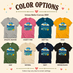 A color chart showing all the color options for Better Days inspirational introvert graphic t-shirt.