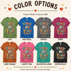 A color chart showing all the color options for Tiny Tide Club cute animal graphic t-shirt.