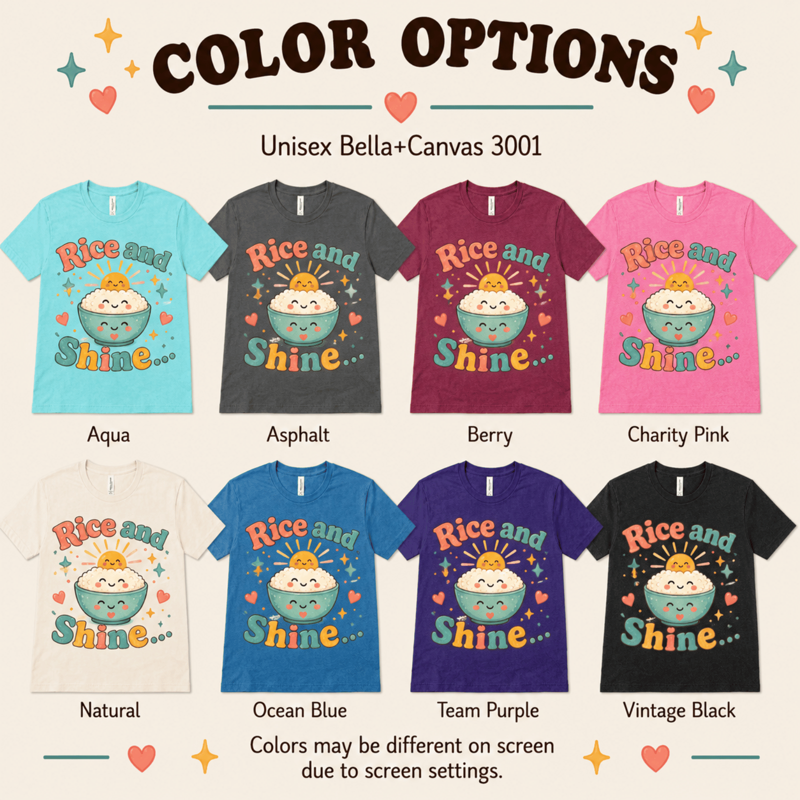 Rice And Shine | Cute Food Graphic T-Shirt