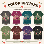 A color chart showing all the color options for AFK funny introvert graphic t-shirt.