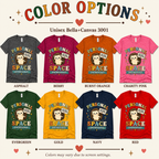 A color chart showing all the color options for Personal Space Enthusiast cute animal graphic t-shirt.