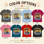 A color chart showing all the color options for Moonlight Society cute animal graphic t-shirt.