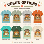 A color chart showing all the color options for Coffee Is My Sunshine coffee graphic t-shirt.