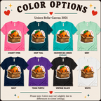 Orange Box color chart showing all color options available for this graphic t-shirt.