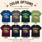 A color chart showing all the color options for Low Energy Cat cute animal graphic t-shirt.
