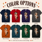 A color chart showing all the color options for Mummy Mimi halloween pinup graphic t-shirt.