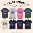 A color chart showing all the color options for Deep Breaths inspirational introvert graphic t-shirt.