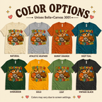 A color chart showing all the color options for Nature's Nap Team cute animal graphic t-shirt.