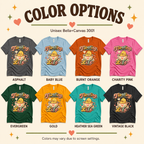 A color chart showing all the color options for Floating Through Life graphic t-shirt.
