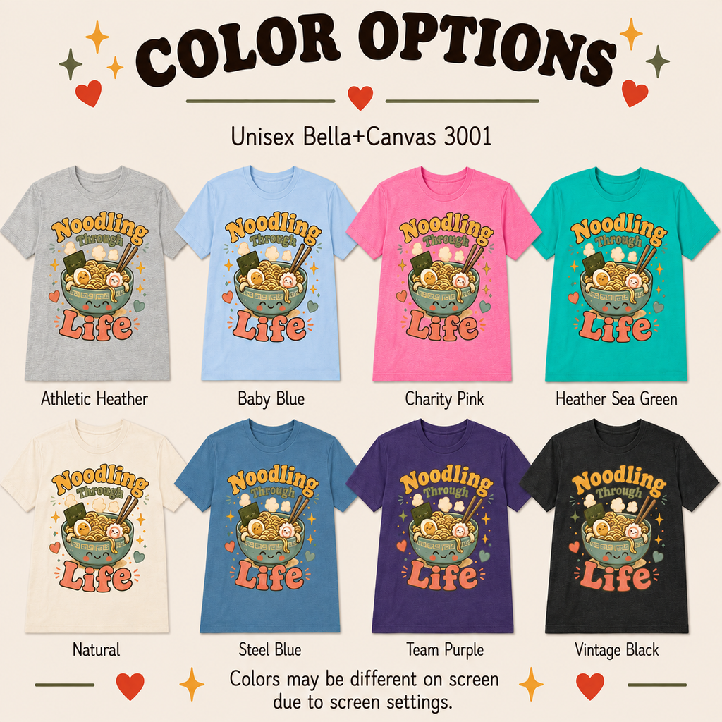 Noodling Through Life | Cute Food Graphic T-Shirt