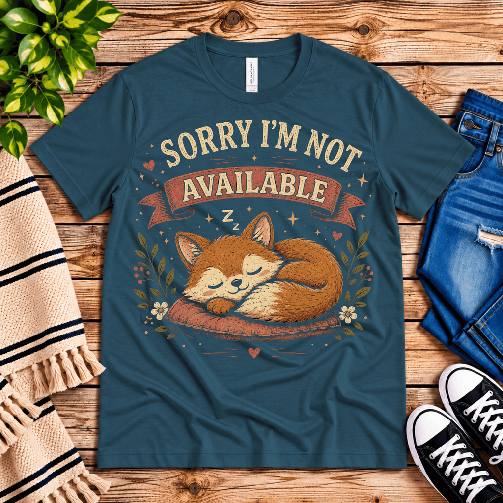 Not Available cute animal graphic t-shirt cozy flat lay in deep teal.