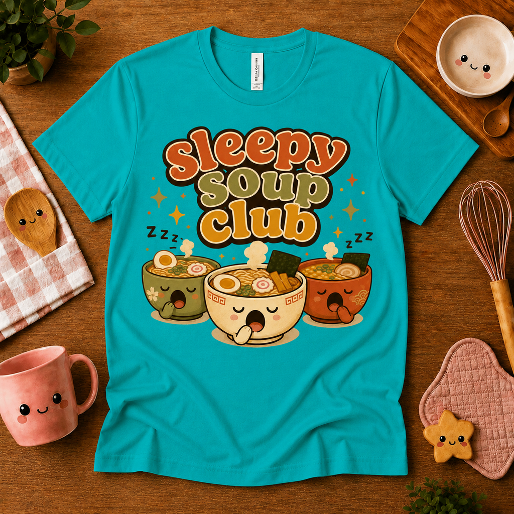 Sleepy Soup Club | Cute Food Graphic T-Shirt