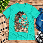 One More Chapter cute book graphic t-shirt cozy flat lay in heather sea green.