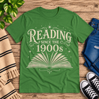 See Jane Read vintage book graphic t-shirt cozy flat lay in leaf.