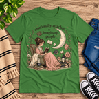 Imaginary People cute book graphic t-shirt cozy flat lay in leaf.