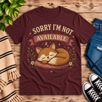Not Available cute animal graphic t-shirt cozy flat lay in maroon.