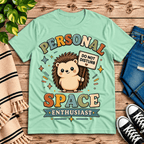 Personal Space Enthusiast cute animal graphic t-shirt cozy flat lay in mint.