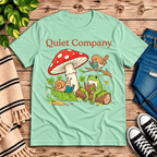 Quiet Company cute cottagecore graphic t-shirt cozy flat lay in mint.