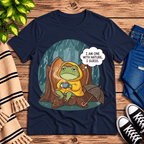 I Am One With Nature cute nature graphic t-shirt cozy flat lay in navy.