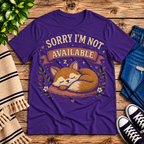 Not Available cute animal graphic t-shirt cozy flat lay in team purple.