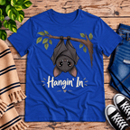 Hangin' In cute introvert graphic t-shirt cozy flat lay in true royal.