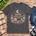 AFK Premium T-Shirt in charcoal gray, flat lay