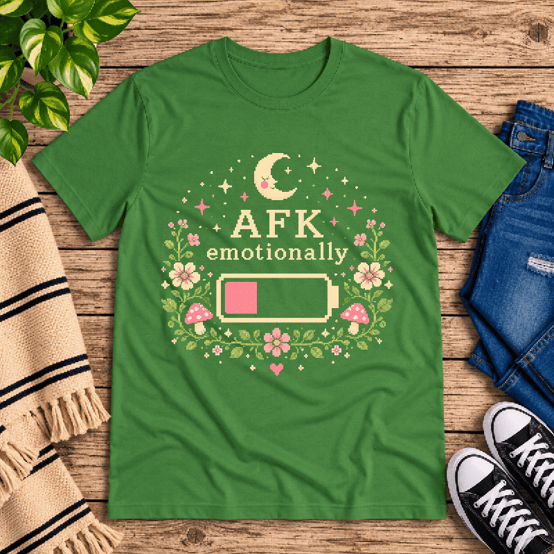 AFK Premium T-Shirt in kelly green, flat lay