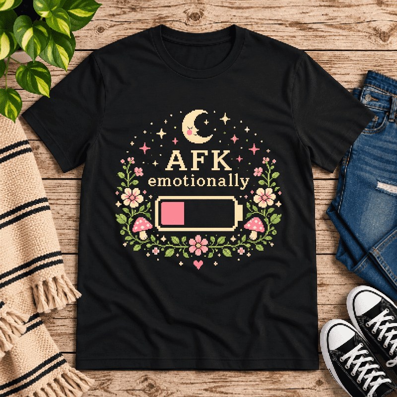 AFK Premium T-Shirt in black, flat lay