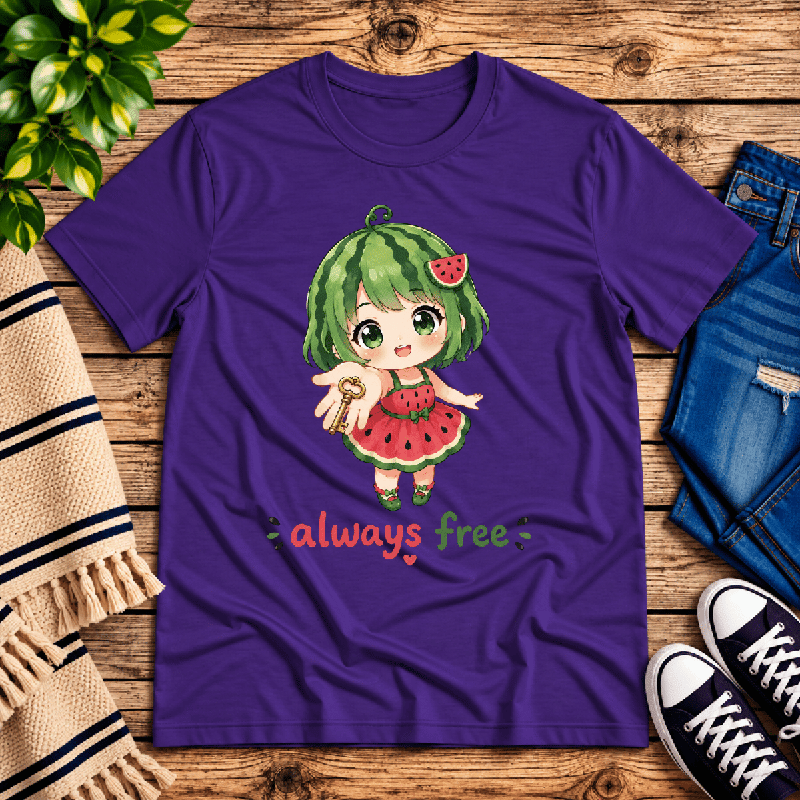 Always Free Premium T-Shirt in team purple, flat lay