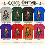Anchor Mermaid Premium T-Shirt color chart: Athletic Heather, Evergreen, Vintage Black, True Royal, Team Purple, Red, Burnt Orange, Berry