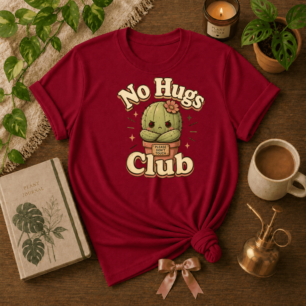 No Hugs Club | Plant Lover Graphic T-Shirt