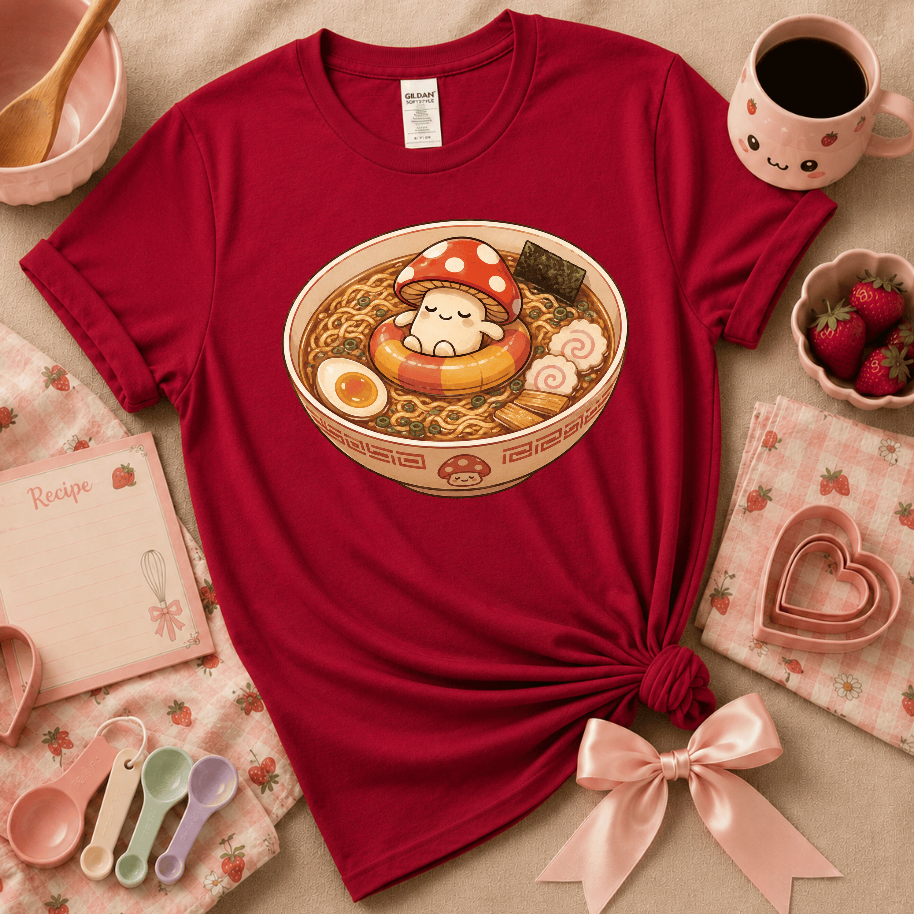 Mushroom Float | Cute Food Graphic T-Shirt