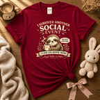I survived cute animal graphic t-shirt cozy flat lay in antique cherry red.