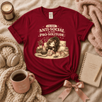 Pro Solitude introvert graphic t-shirt in Antique Cherry Red.