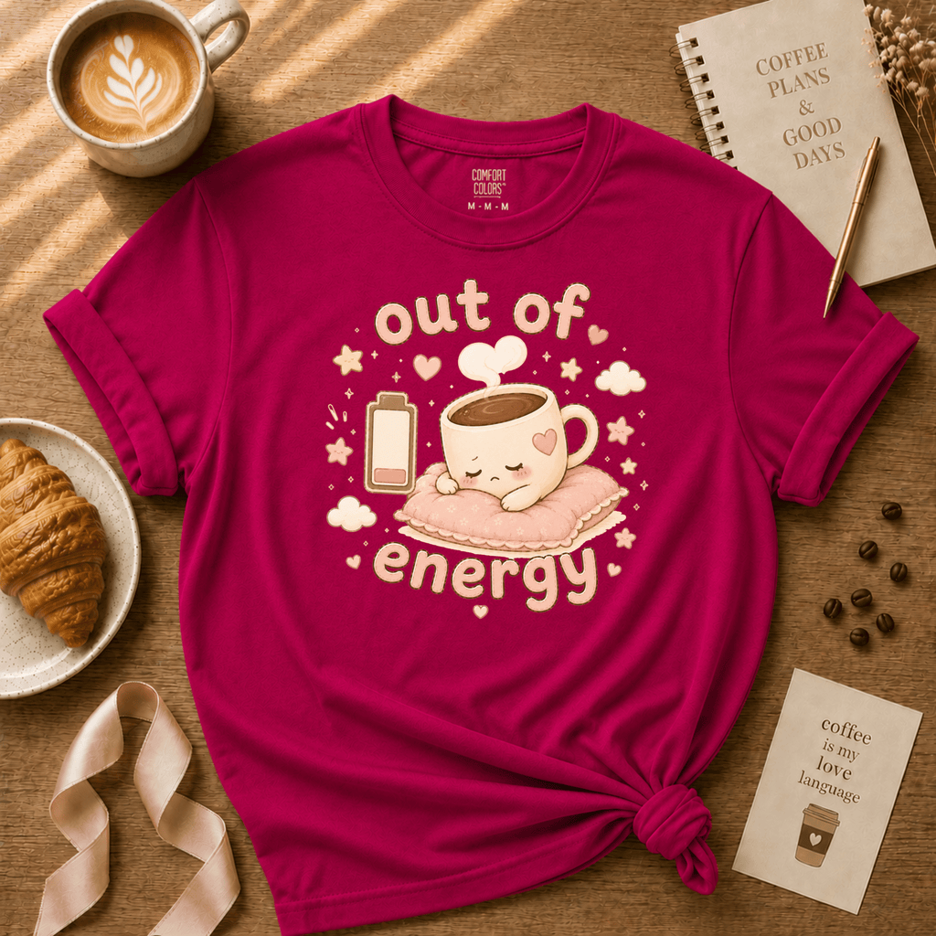 Out Of Energy | Funny Introvert Graphic T-Shirt