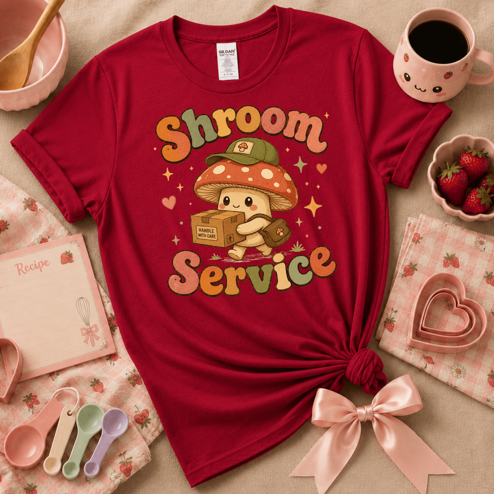 Shroom Service | Cute Food Graphic T-Shirt