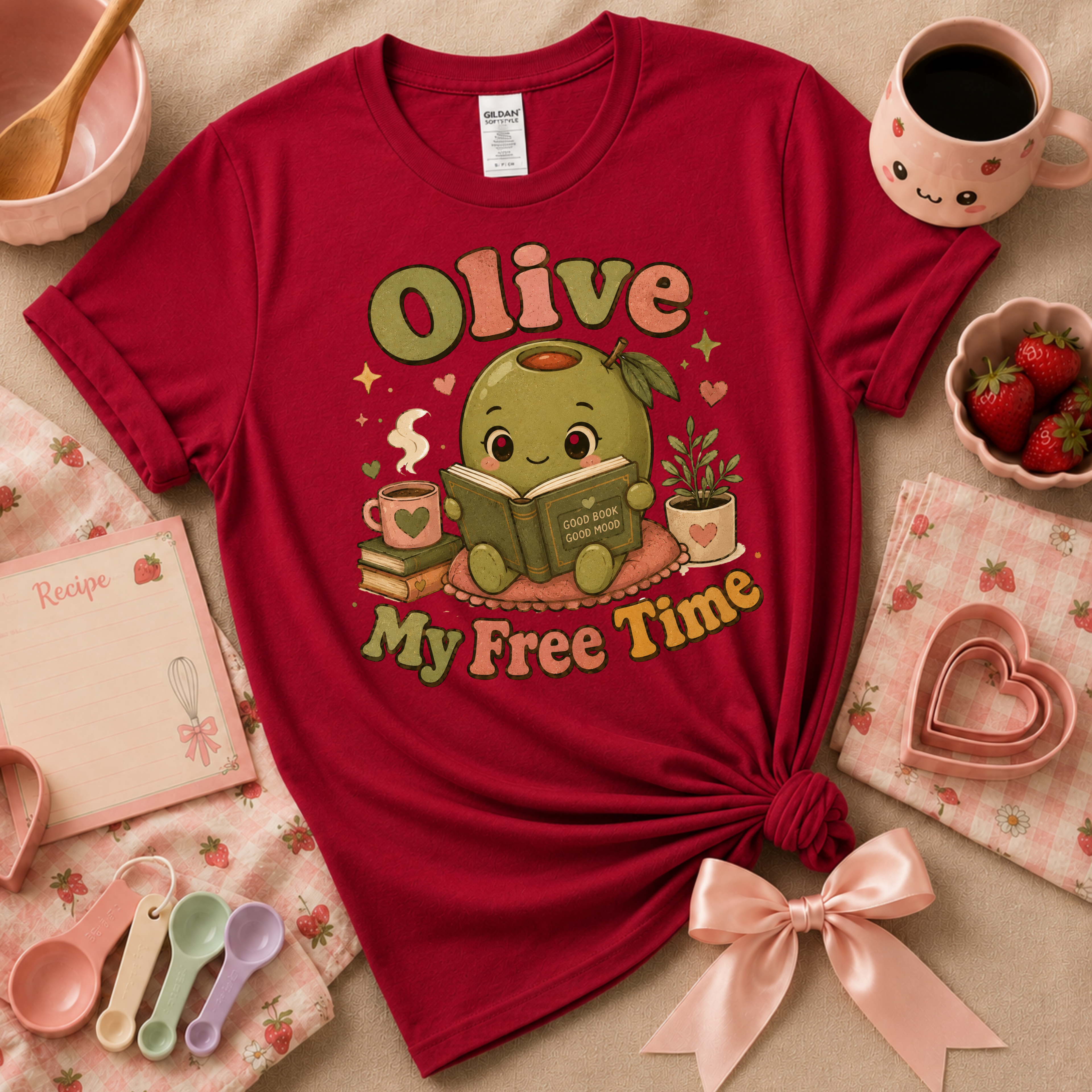 Olive My Free Time | Cute Food Graphic T-Shirt