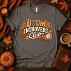 Autumn Introvert Club Premium T-Shirt in asphalt gray, flat lay