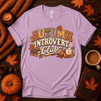 Autumn Introvert Club Premium T-Shirt in lilac, flat lay