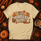 Autumn Introvert Club Premium T-Shirt in natural cream, flat lay
