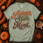 Autumn State Of Mind Premium T-Shirt in sage green, flat lay
