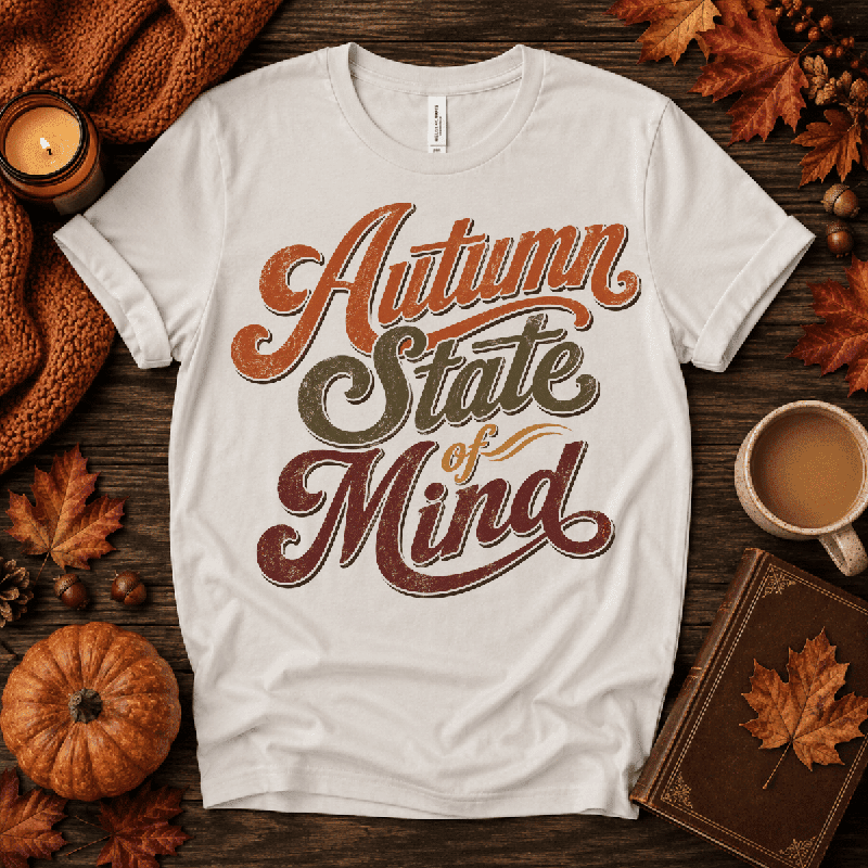 Autumn State Of Mind Premium T-Shirt in vintage white, flat lay