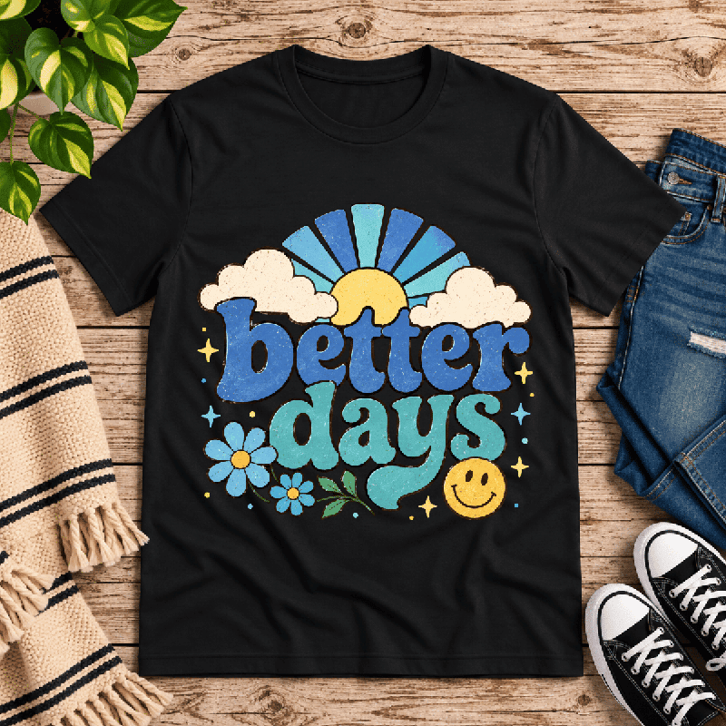 Better Days Premium T-Shirt in vintage black, flat lay