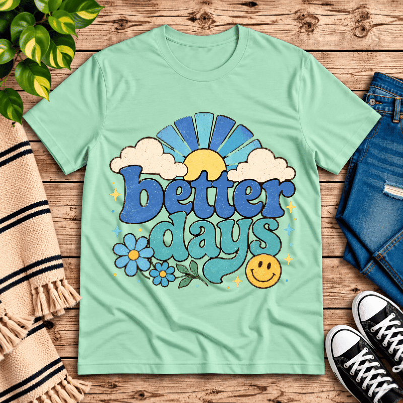 Better Days Premium T-Shirt in mint, flat lay