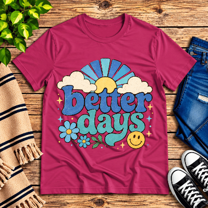 Better Days Premium T-Shirt in berry, flat lay