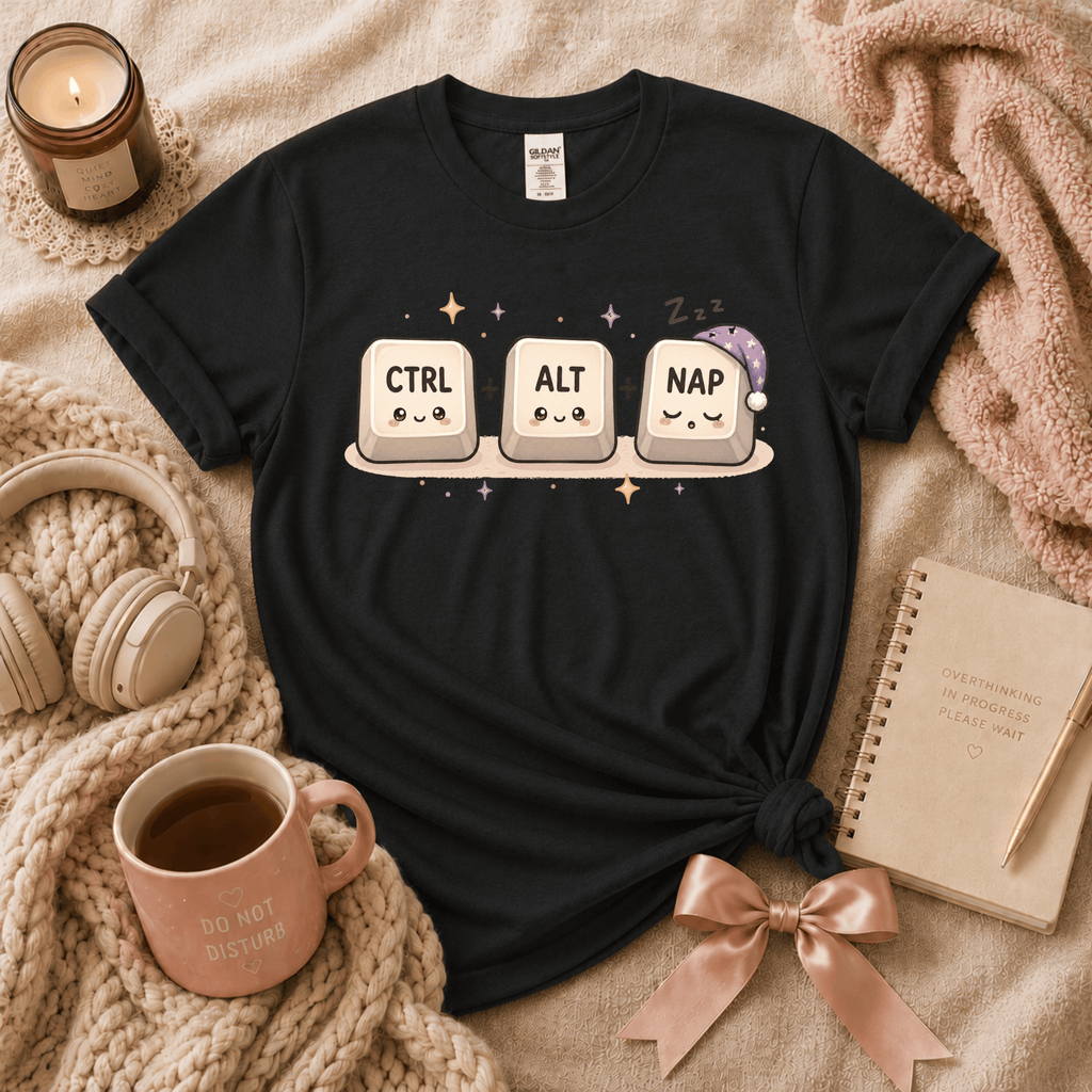 CTRL + ALT + NAP | Funny Introvert Graphic T-Shirt