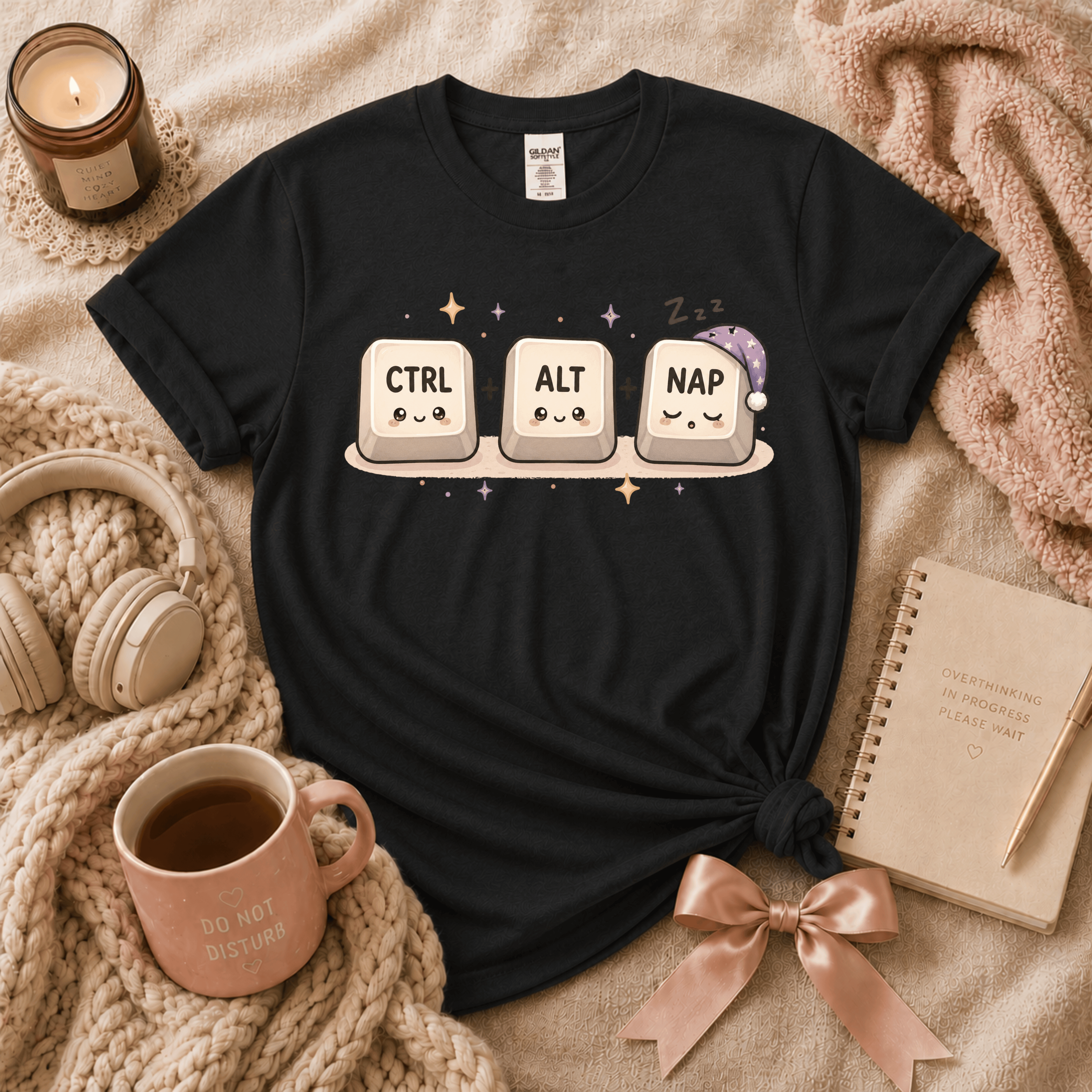 CTRL + ALT + NAP | Funny Introvert Graphic T-Shirt
