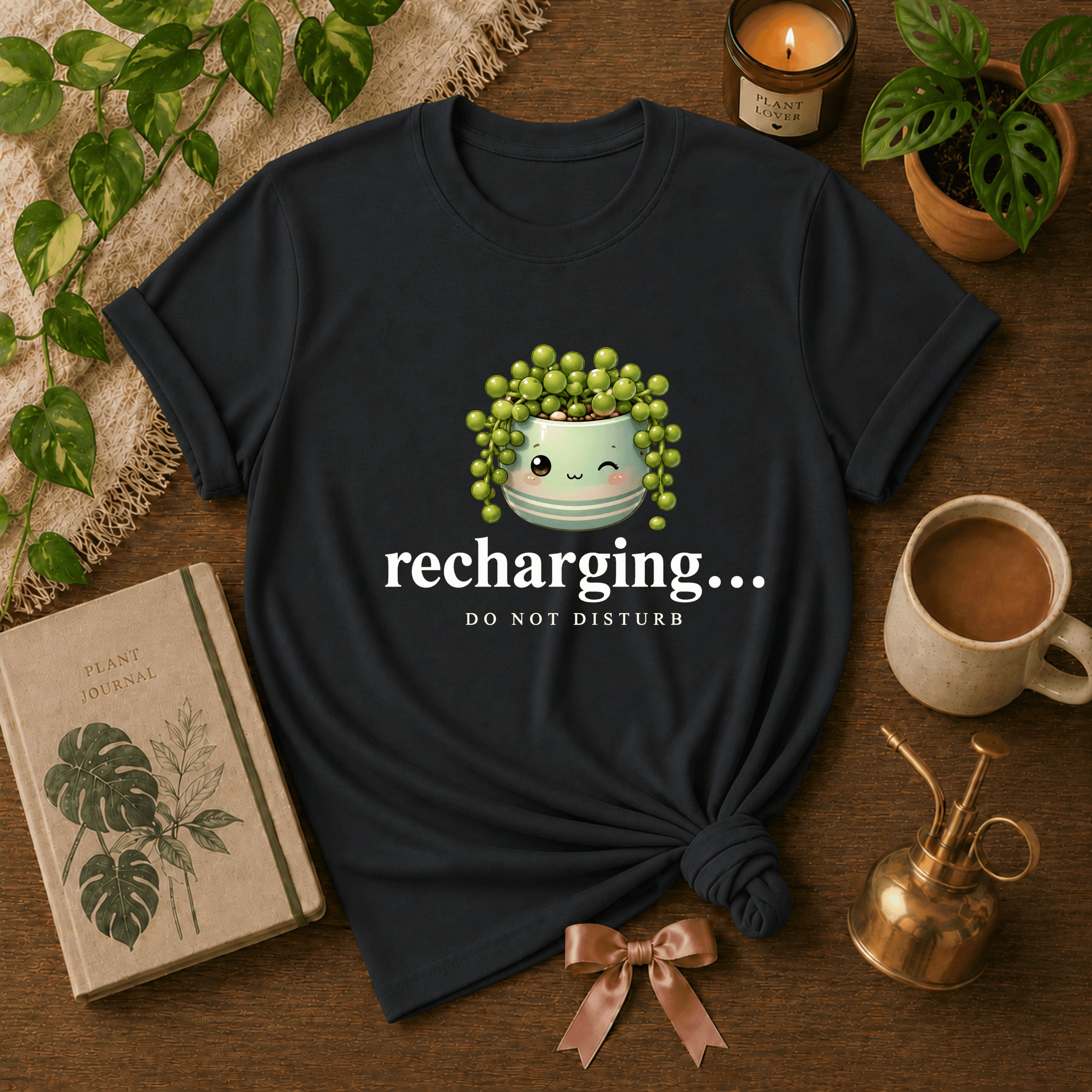 Recharging Succulent | Plant Lover Graphic T-Shirt